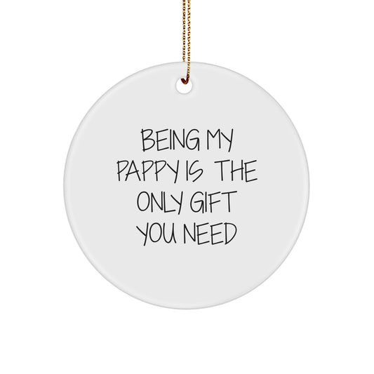 Funny Pappy Circle Ornament Gifts from Men to Pappy for Christmas Unique Gifts - Image 1
