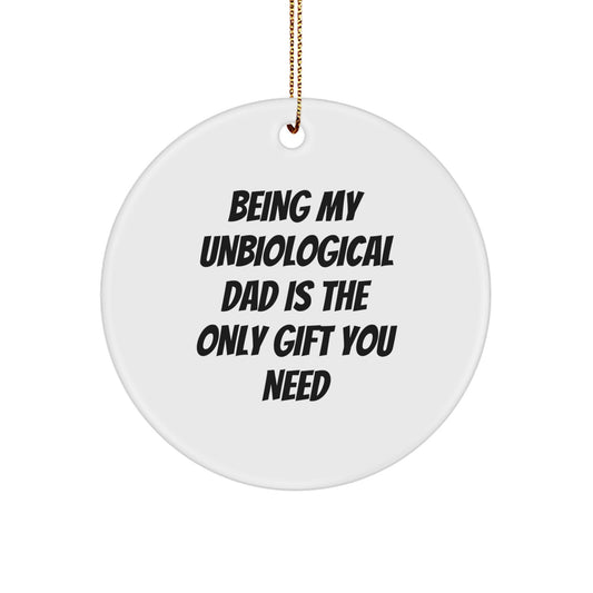 Christmas Gift Delightful Unbiological Dad Christmas Ornament - Image 1