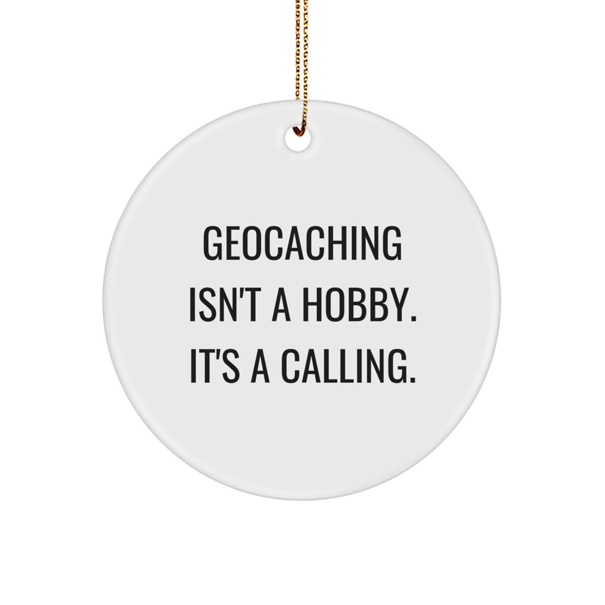 Christmas Gift for Her Geocaching Circle Ornament Present With - Image 1