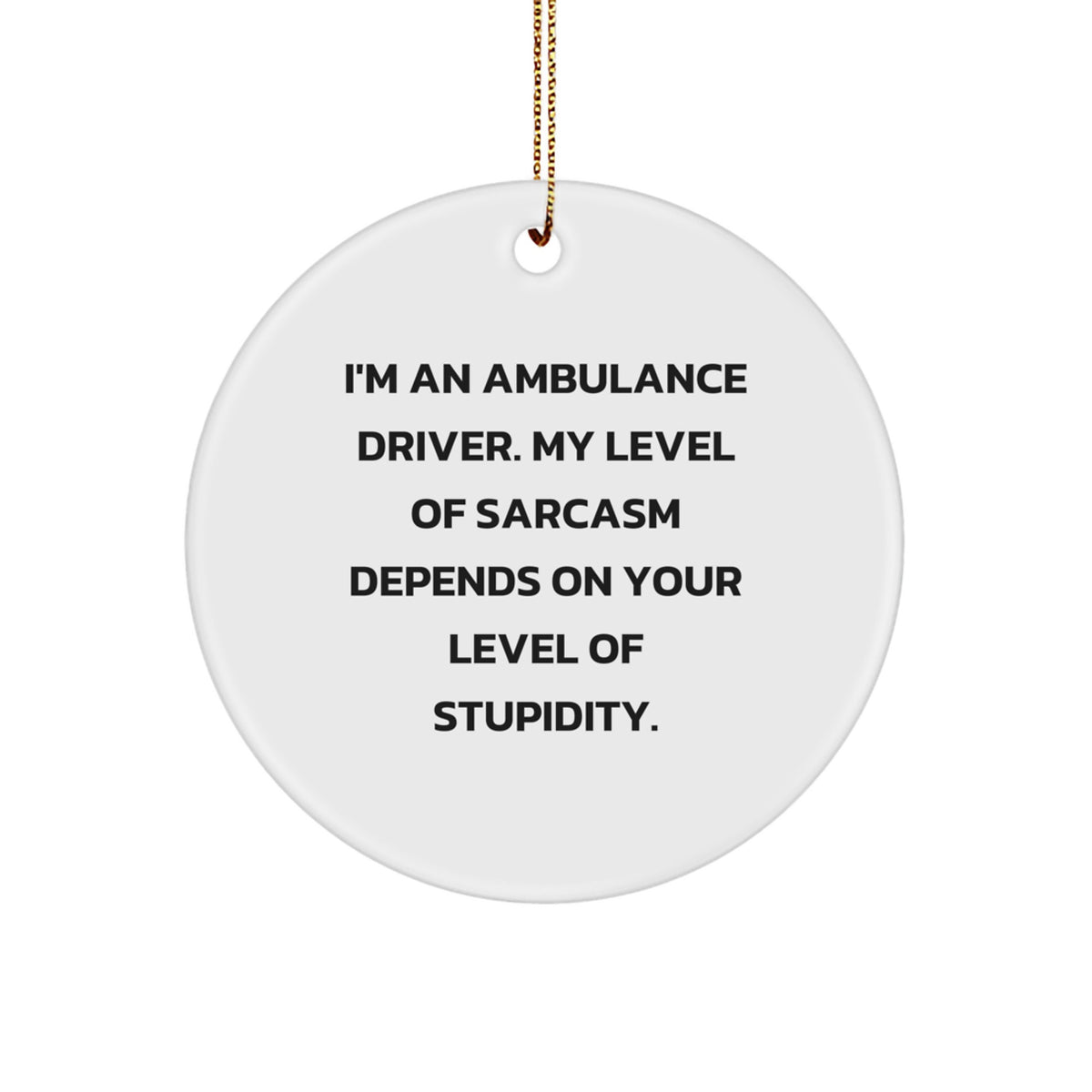 Ambulance Driver Circle Ornament Gift for Him Keepsake Christmas - Image 1