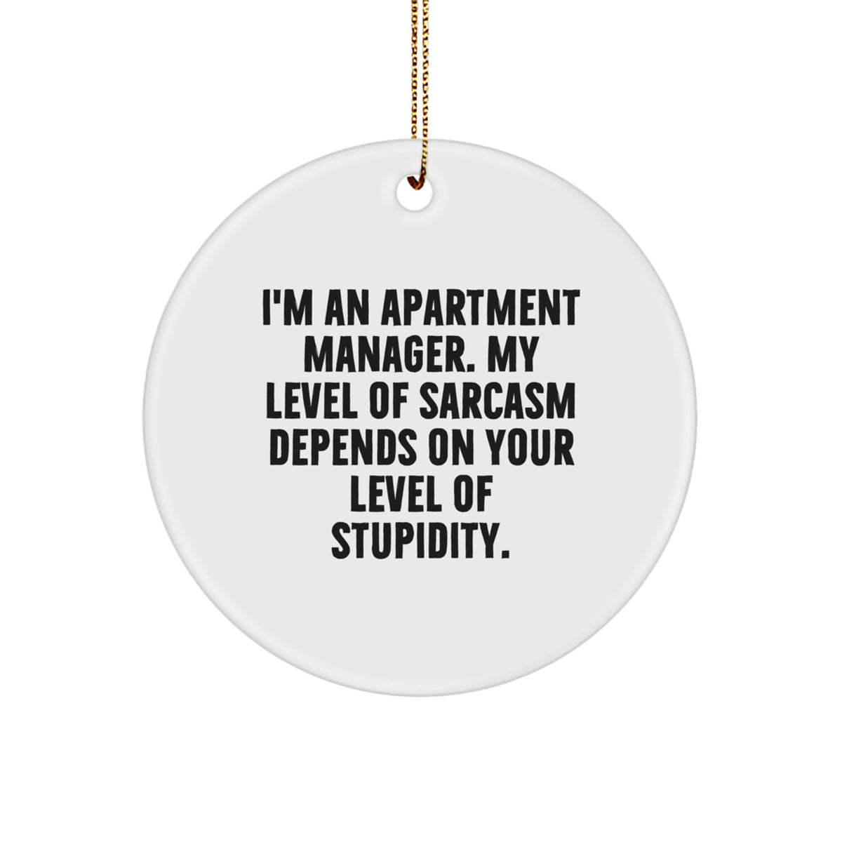 Sarcastic Apartment Manager Novelty Christmas Ornament Gift for Friends - Image 1