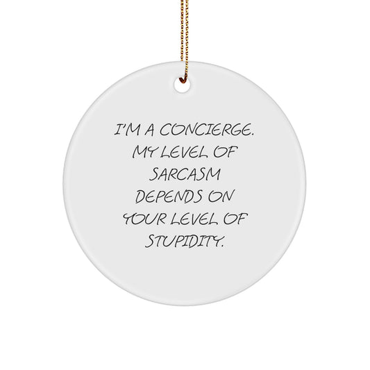 Concierge Gifts from Friends for a Sassy Concierge - Funny Circle Ornament, Christmas Unique Gifts - Image 1