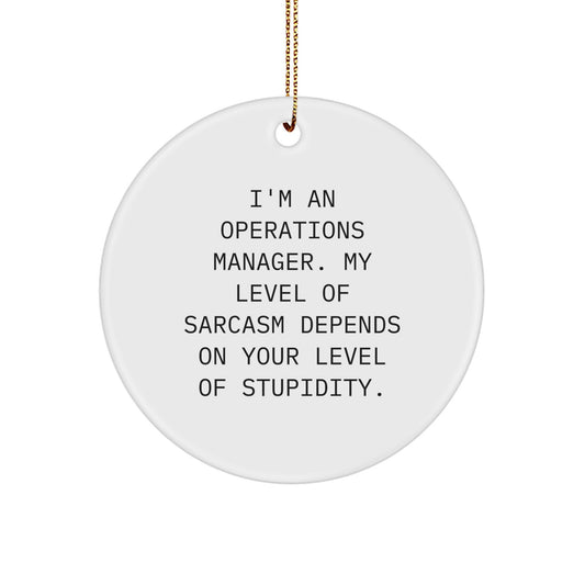 Funny Operations Manager Gifts from Friends, Christmas Circle Ornament for Operations Manager, 'I'm An Operations Manager...' Quote - Image 1