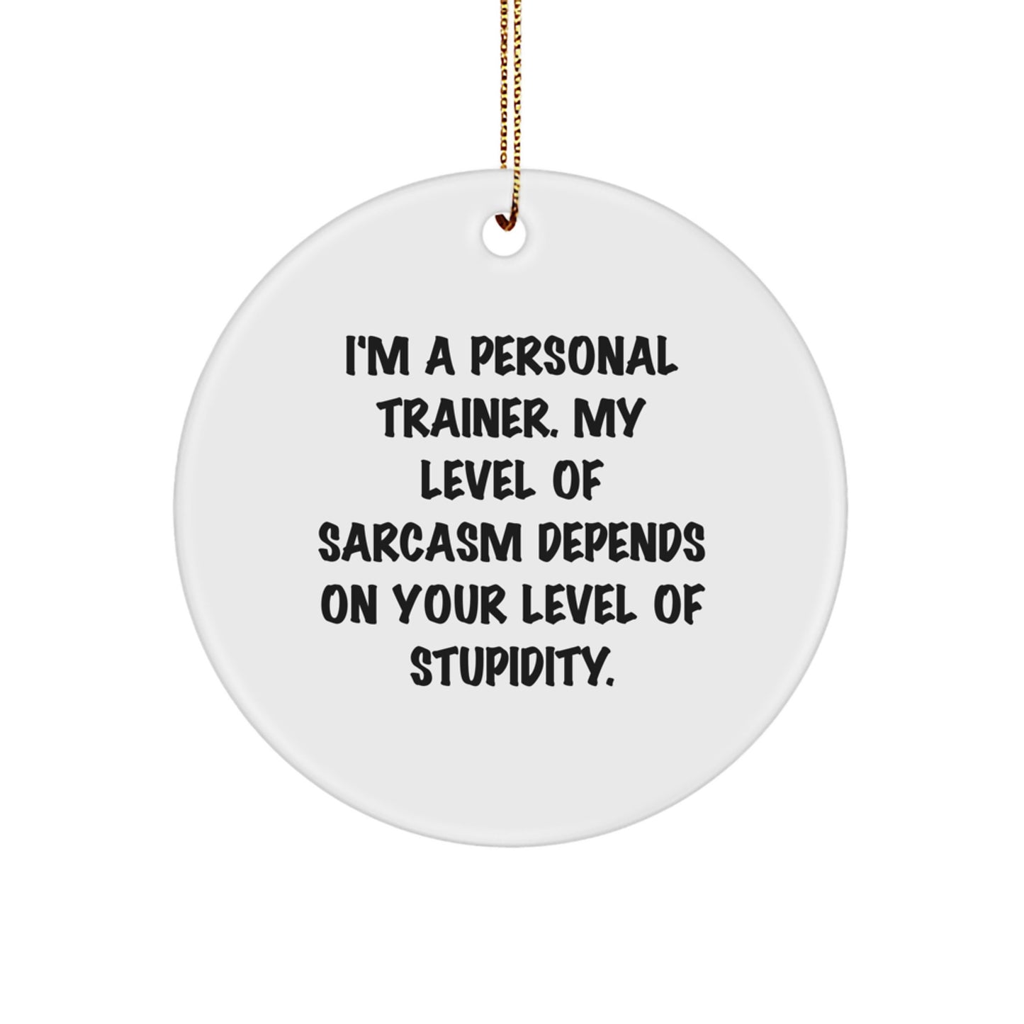 Funny Personal Trainer Christmas Unique Gifts from Friends, Circle Ornament for Personal Trainer, Inspirational Sarcasm Quote - Image 1