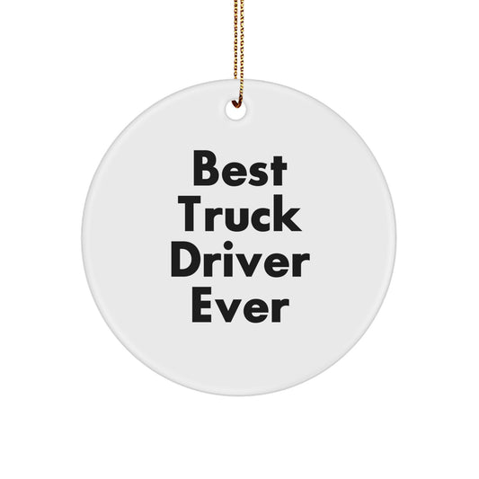 Funny Truck Driver Gifts from Men to Truck Driver - Best Ever Circle Ornament for Christmas - Image 1