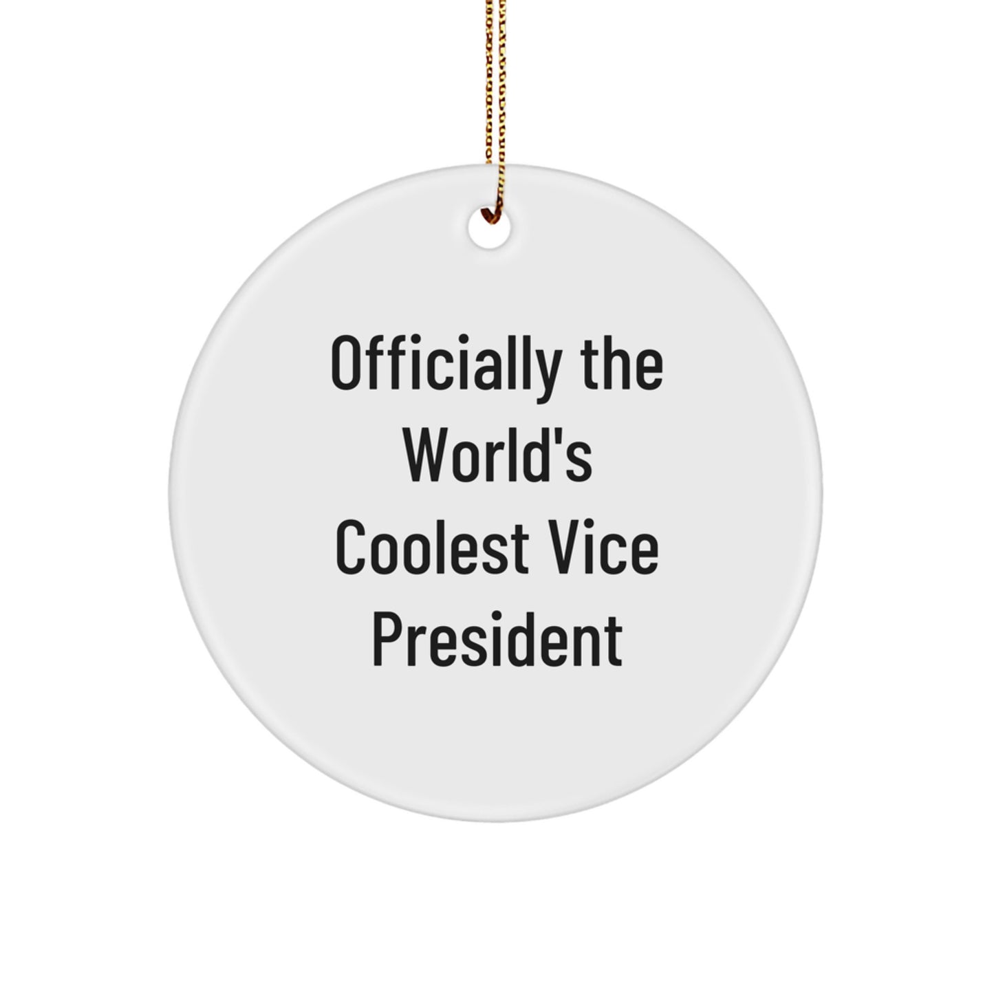 Funny Vice President Gifts from Friends, Officially The World's Coolest Vice President Circle Ornament, Christmas Unique Vice President Ornaments for Vice President - Image 1