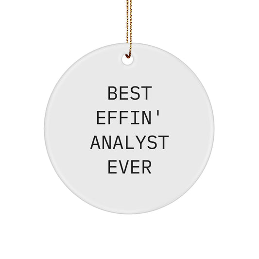 Funny Best Effin' Analyst Ever Circle Ornament Gifts for Men, Women, Coworkers, Friends, Family, Christmas Unique Gifts from Analyst Enthusiasts - Image 1