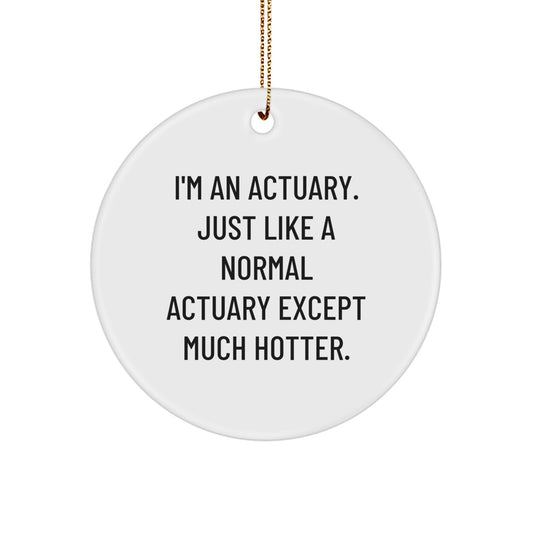 Funny Actuary Gifts - 'I'm An Actuary' Circle Ornament, White, Christmas Unique Gifts from Friends to Actuary, Actuary Men Gifts - Image 1