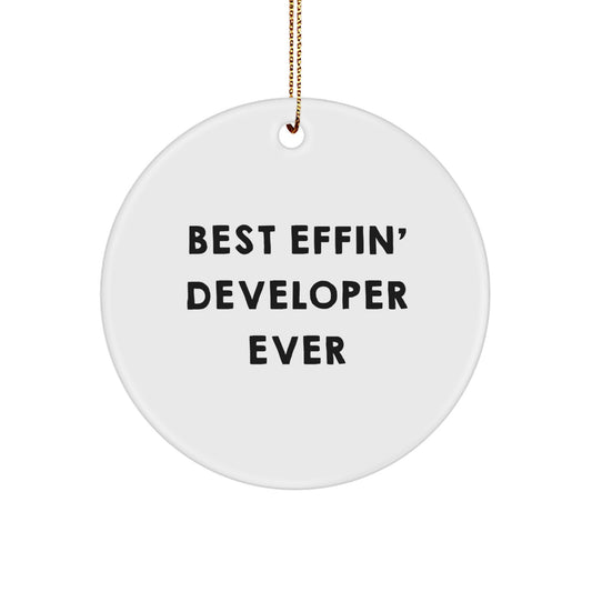 Christmas Ornament Best Effin' Developer Ever Gift for Her Present - Image 1