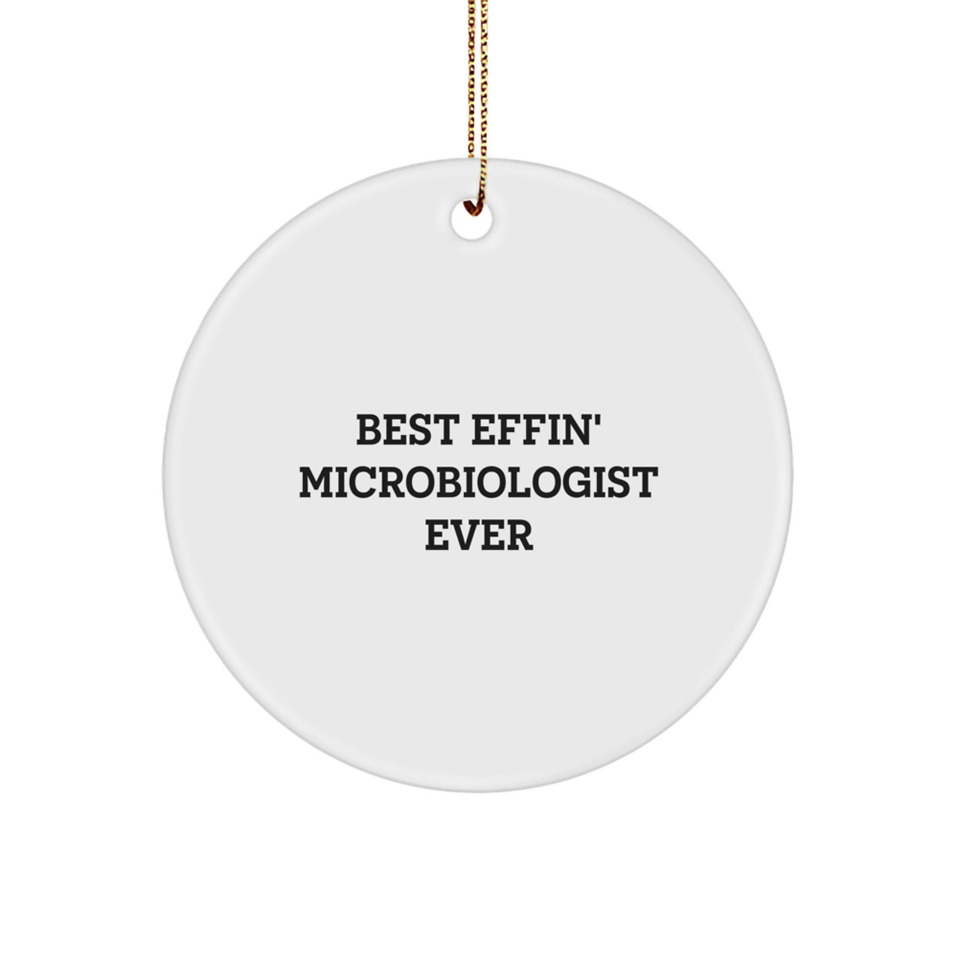 Funny Microbiologist Gifts - Best Effin' Microbiologist Ever Circle Ornament, Christmas Unique Gifts from Friends, Gifts for Microbiologist - Image 1