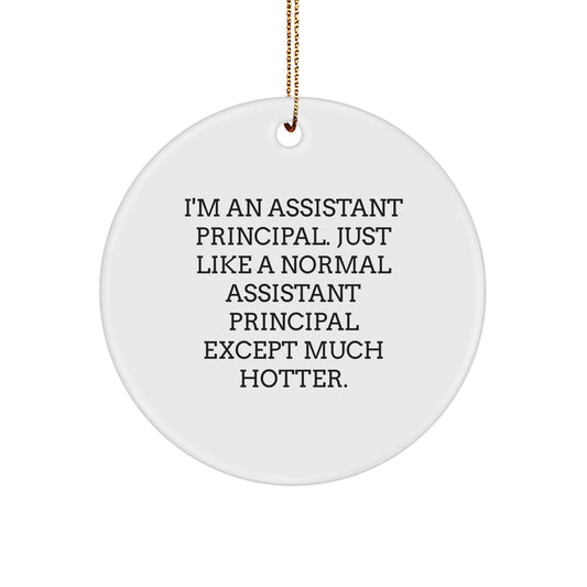 Funny Assistant Principal Gifts for Men - I'm Assistant Principal Ornament Circle Shape White Color, Christmas Unique Gifts from Friends - Image 1