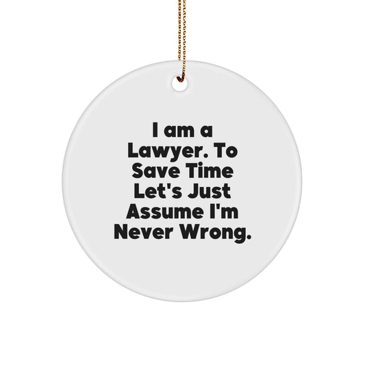 Funny Lawyer Christmas Circle Ornament Gifts from Friends for Lawyer - Image 1