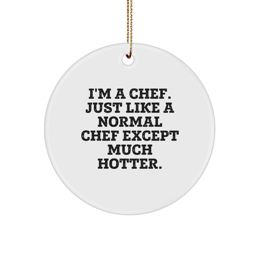 Funny Chef Circle Ornament Gifts from Friends for Men Christmas Unique - Image 1