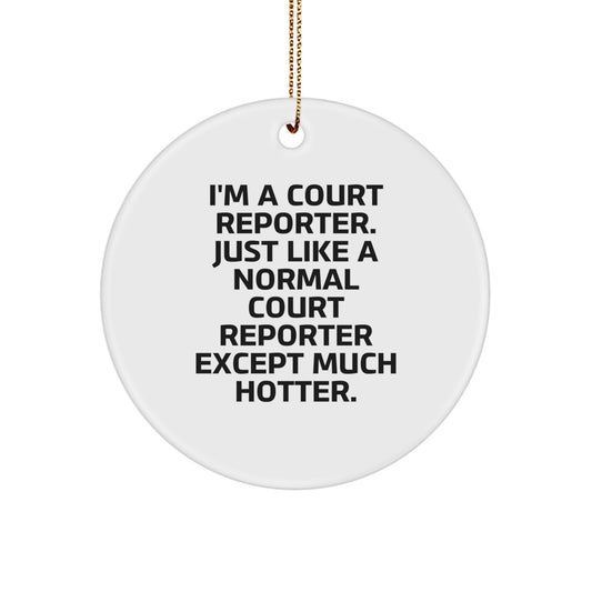 Funny Court Reporter Gifts for Court Reporters - Christmas Unique Circle Ornament Gifts from Men, Women, Friends, Coworkers, Family - Image 1