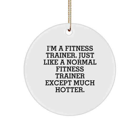 Fitness Trainer Gifts from Friends for Christmas, Funny Quote Circle Ornament, Unique Decor for Men, Women, Coworkers, Family - Image 1