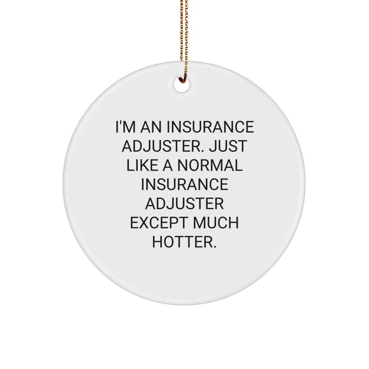 Insurance Adjuster Circle Ornament Idea Gift for Coworkers Christmas - Image 1