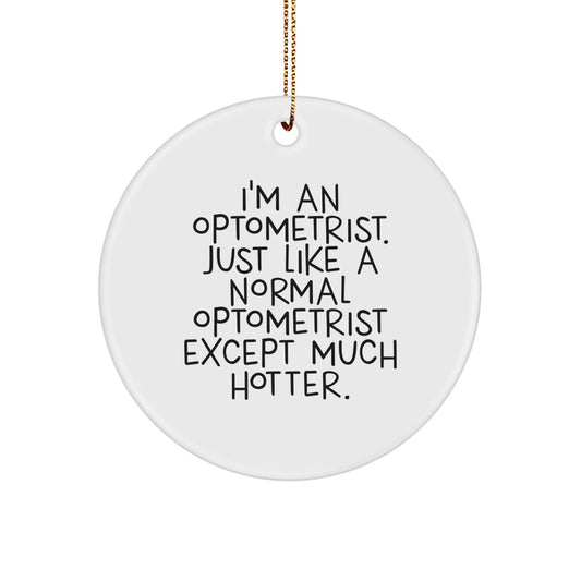 Funny Optometrist Gifts from Friends to Optometrist - Hotter Optometrist Christmas Unique Circle Ornament - Image 1