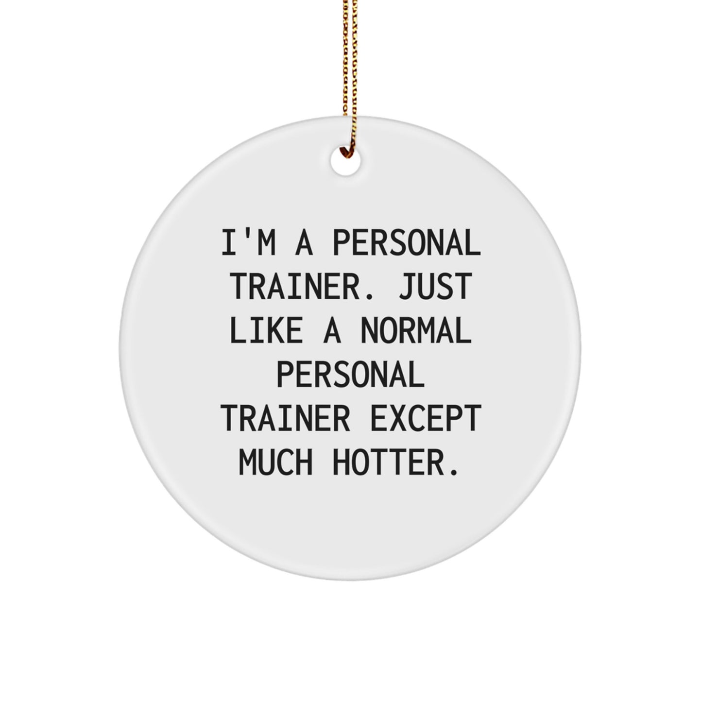 Funny Personal Trainer Gifts for Men from Friends, Unique Christmas Ornaments for Home Decor, Personal Trainer Circle Ornament for Men's Gym Room - Image 1