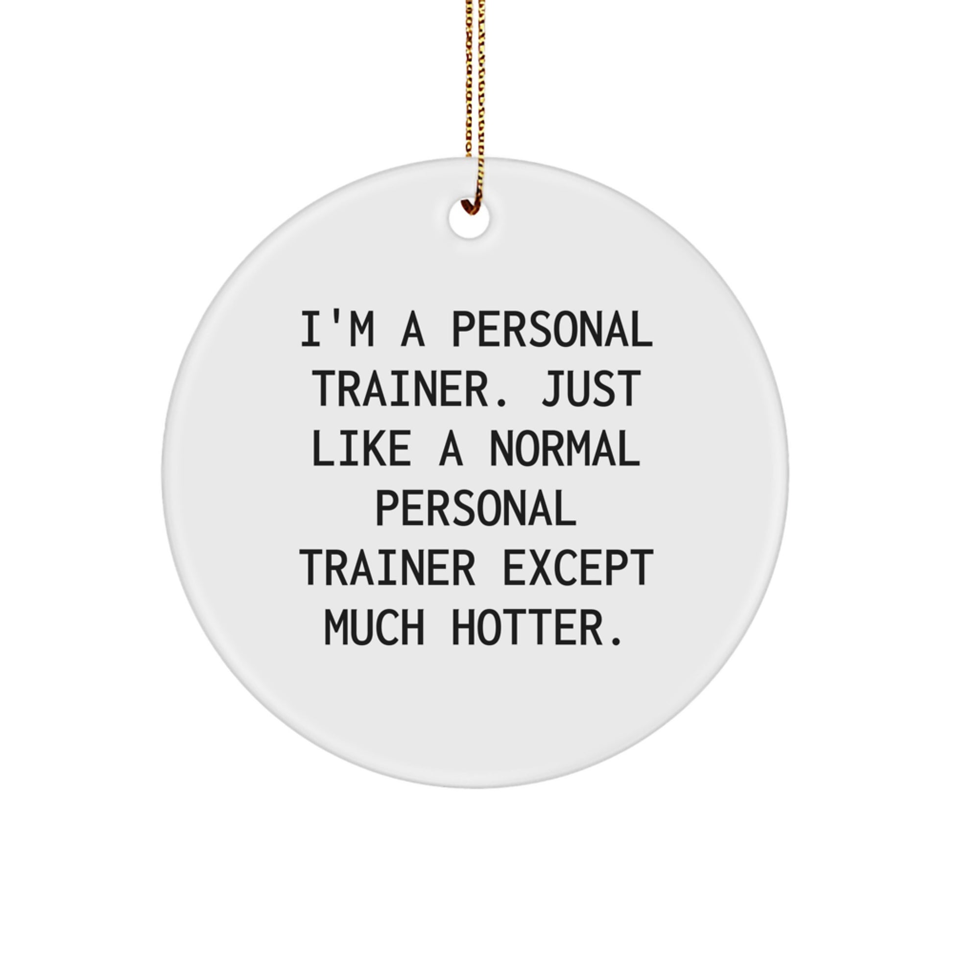 Funny Personal Trainer Gifts for Men from Friends, Unique Christmas Ornaments for Home Decor, Personal Trainer Circle Ornament for Men's Gym Room - Image 1