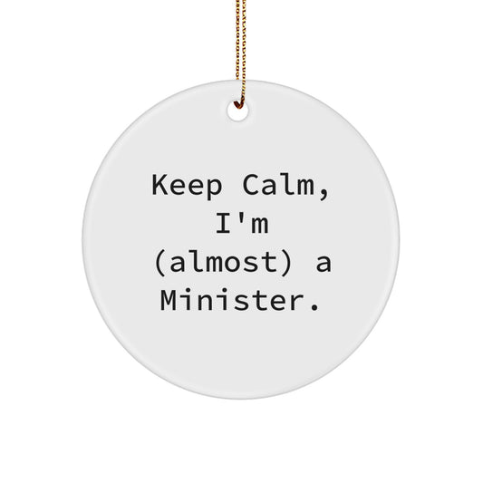 Funny Minister Christmas Circle Ornament Gifts for Men from Family - Image 1