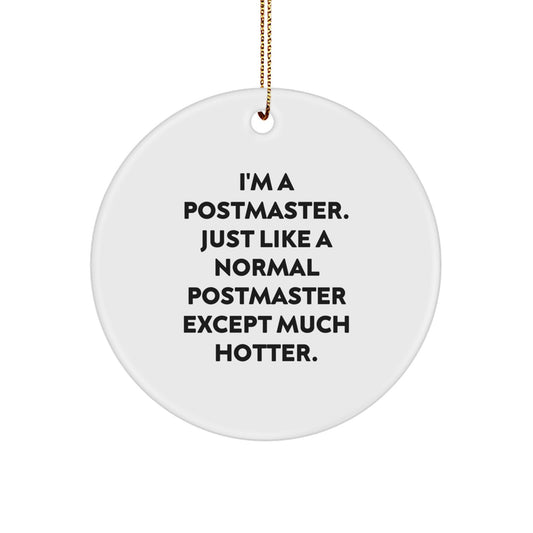 Hilarious Postmaster Circle Ornament for Roommates Christmas Unique Gift - Image 1