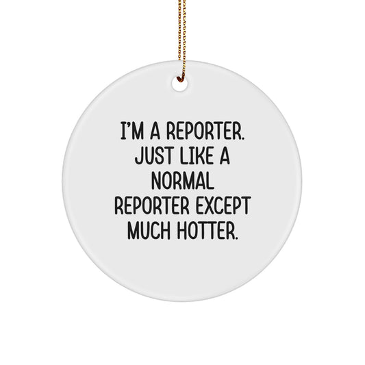 Christmas Gift for Her Reporter Circle Ornament Keepsake Present - Image 1
