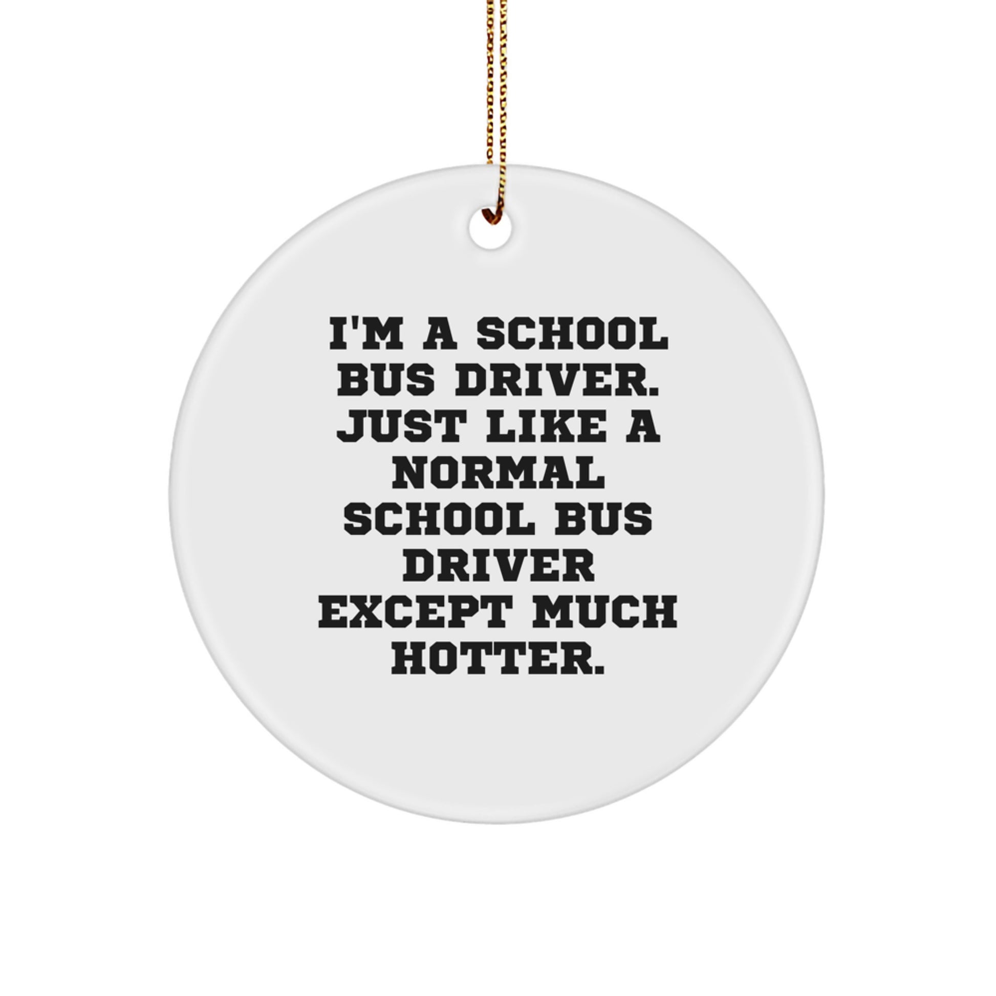 Funny School Bus Driver Gifts from Friends - I'm A School Bus Driver Meme Ornament, Circle Ornament, Christmas Unique Gifts for School Bus Driver - Image 1