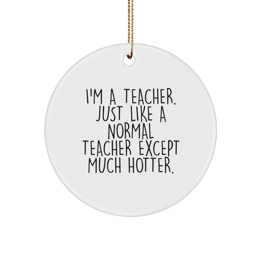 Funny Teacher Circle Ornament Gifts from Friends, Coworkers, Family for Christmas Unique Teacher Decorations - Image 1