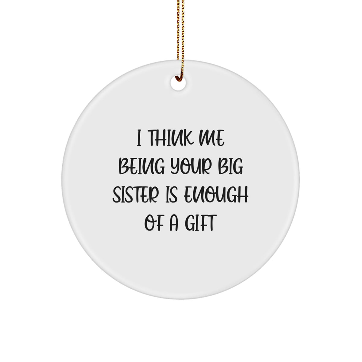 Circle Christmas Ornament Big Sister Idea Gift for a Wife - Image 1