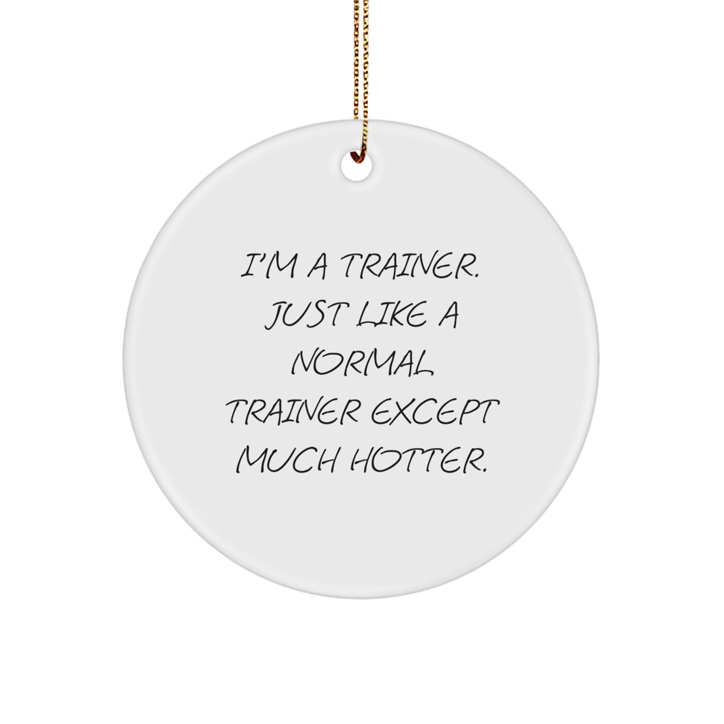 Funny Trainer Gifts from Men for Christmas Unique Circle Ornament, Trainer Humor, Trainer Lover Gift, Trainer Enthusiast Present - Image 1