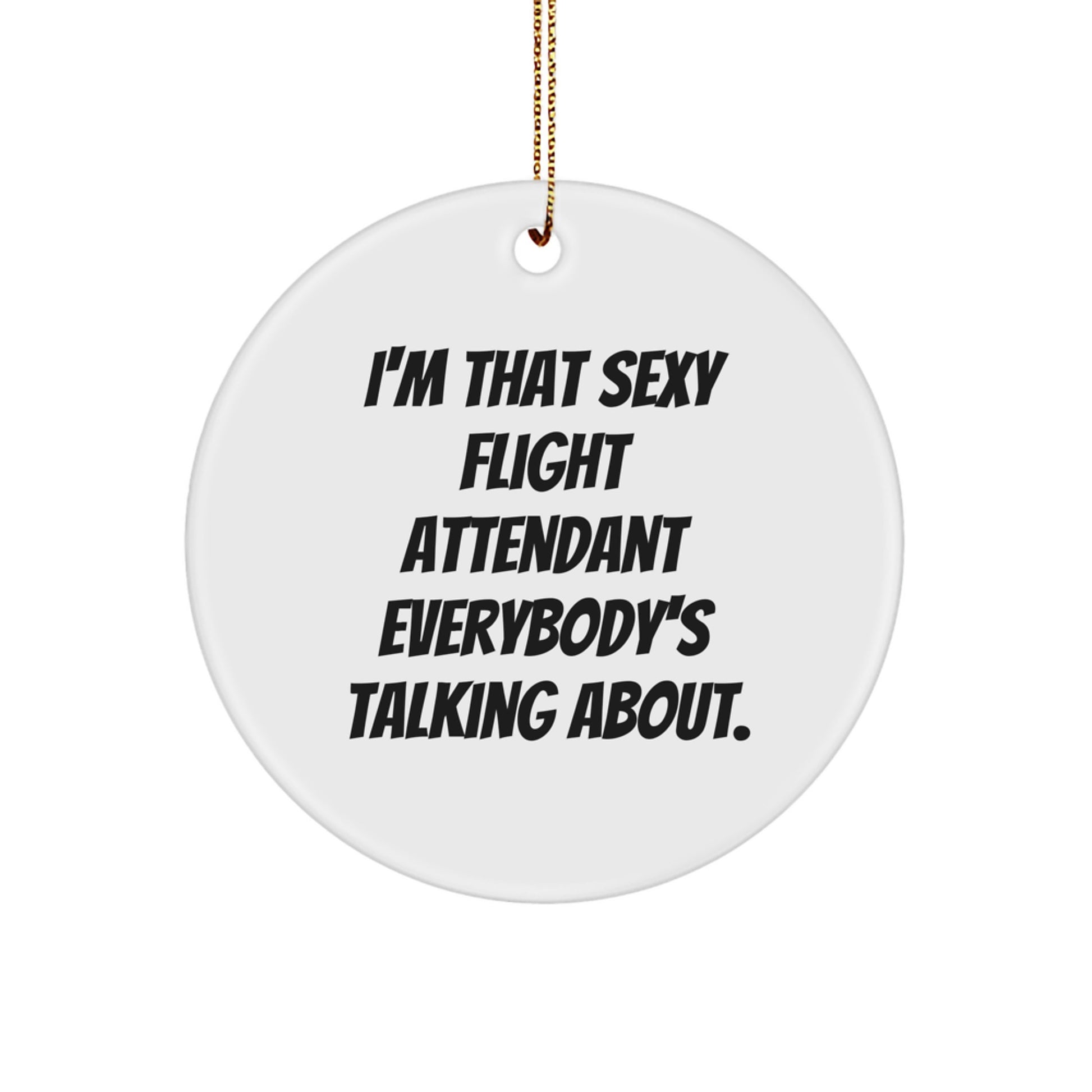 Sexy Flight Attendant Gifts from Friends for Christmas Unique Circle Ornaments - Image 1