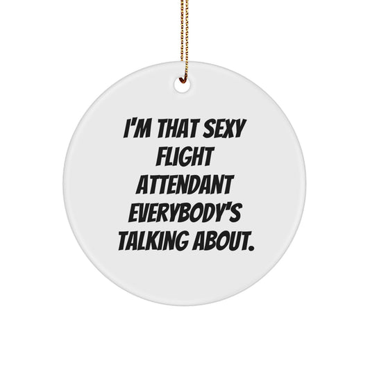Sexy Flight Attendant Gifts from Friends for Christmas Unique Circle Ornaments - Image 1