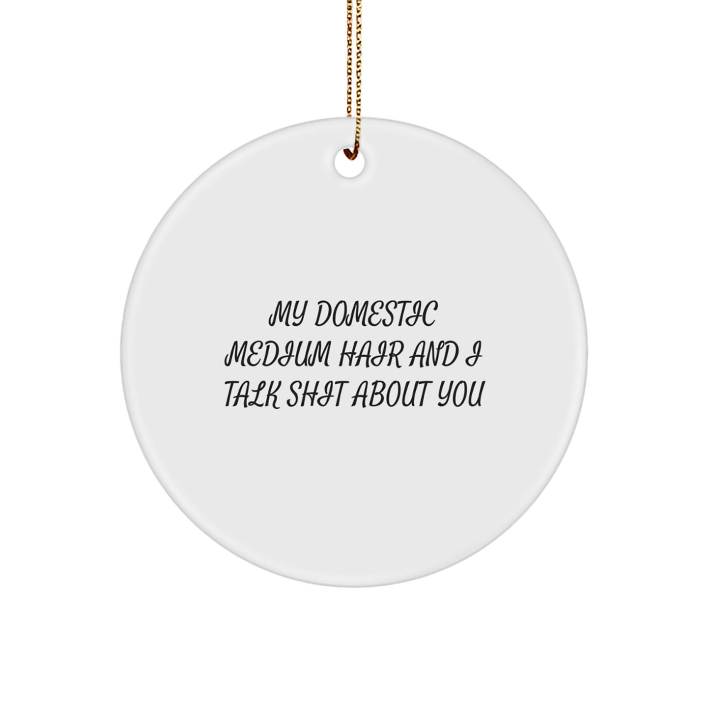 Domestic Medium Hair Cat Keepsake Christmas Ornament for Him Gift - Image 1