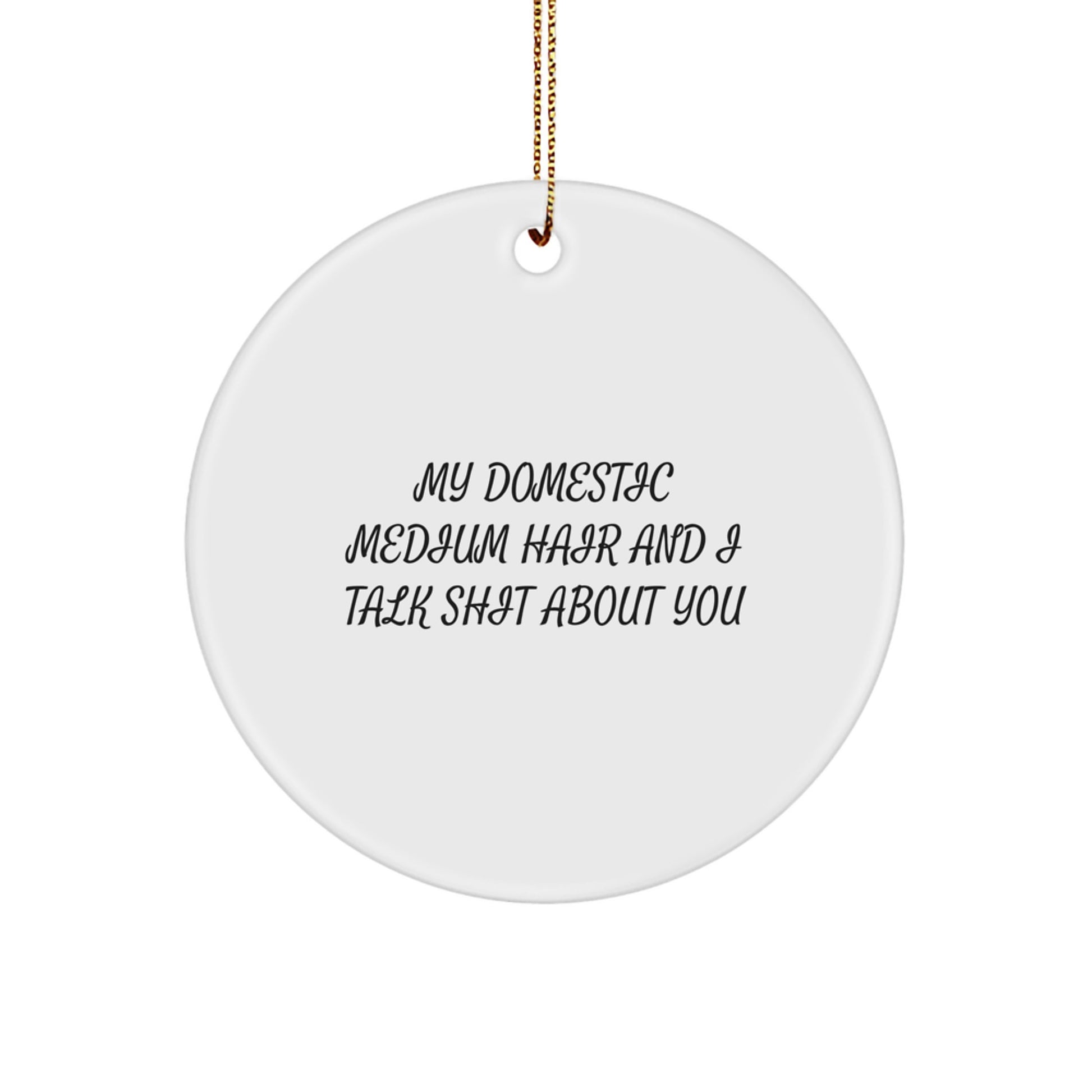 Domestic Medium Hair Cat Keepsake Christmas Ornament for Him Gift - Image 1