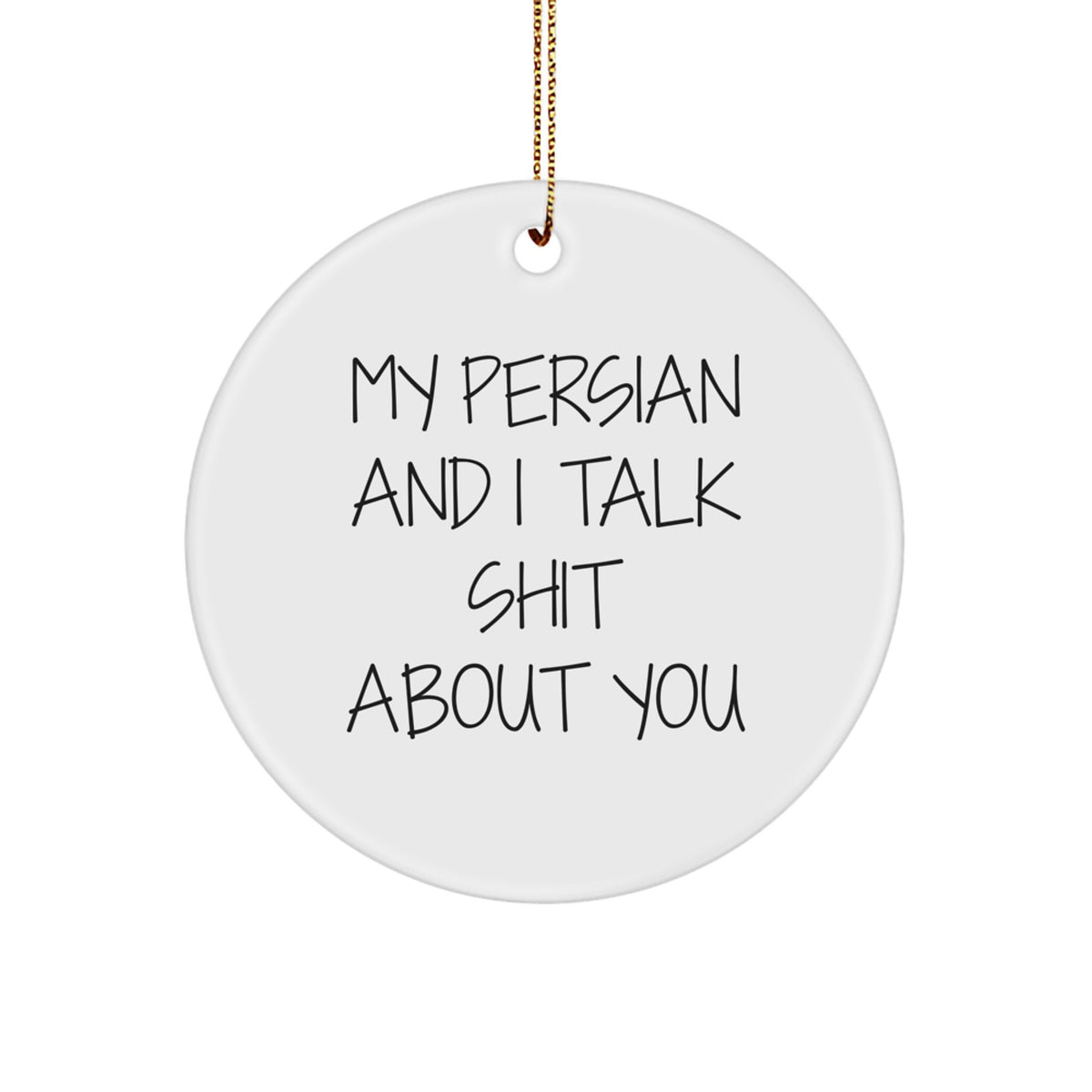 Funny Persian Cat Christmas Circle Ornaments Gifts from Friends for Men and Women - Image 1