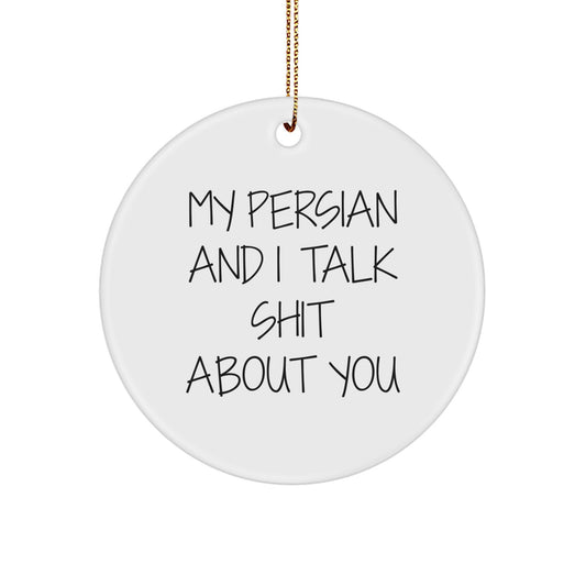Funny Persian Cat Christmas Circle Ornaments Gifts from Friends for Men and Women - Image 1