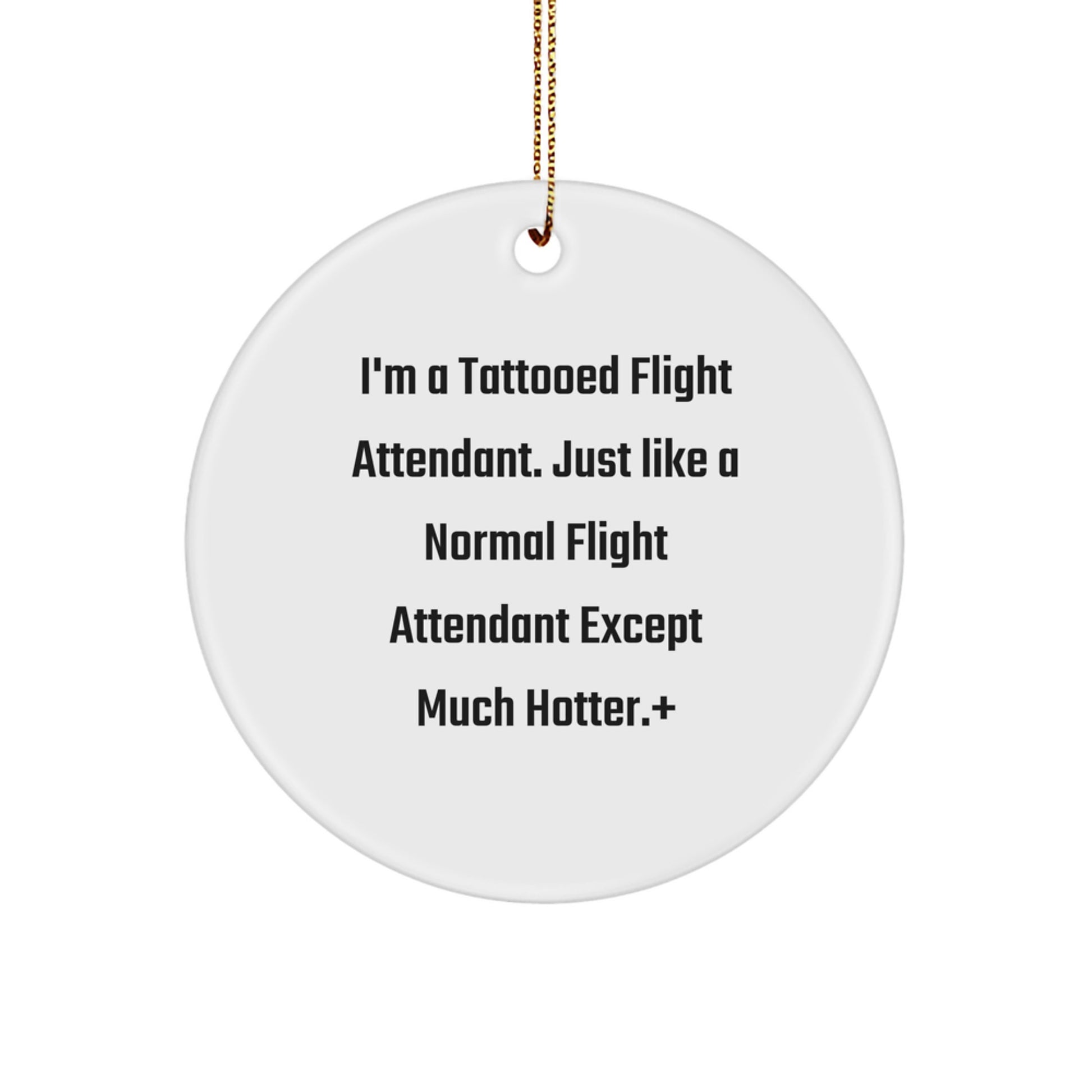 Funny Flight Attendant Gifts from Friends for Men - Circle Ornament - Christmas Unique Decorations for Home - Image 1