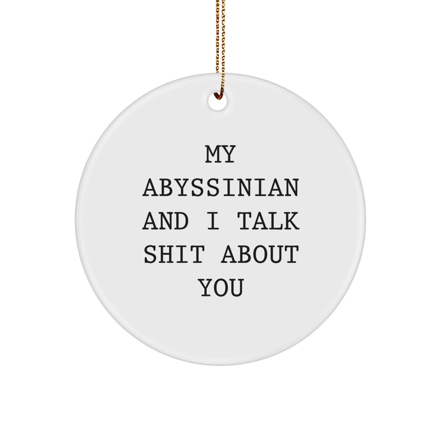 Funny Abyssinian Cat Christmas Circle Ornament Gifts from Friends to Friends who Love Abyssinian Cats and Talk Shit About You - Image 1