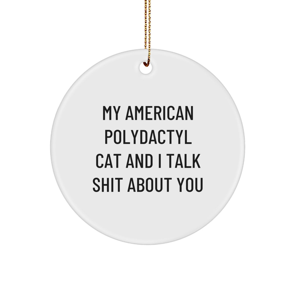 American Polydactyl Cat Companion Circle Ornament for a Best Friend Gift - Image 1