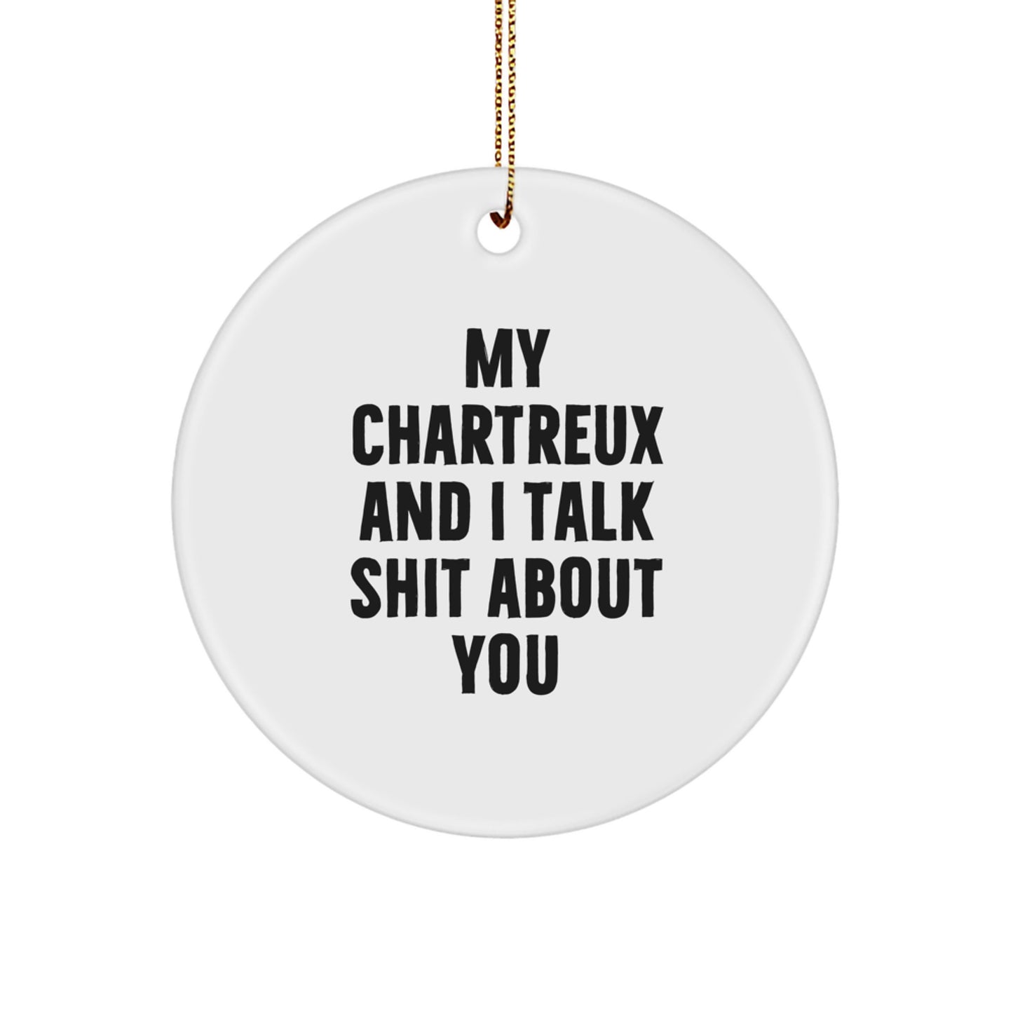 Funny Chartreux Cat Circle Ornament for Christmas Unique Gifts from Friends - Image 1
