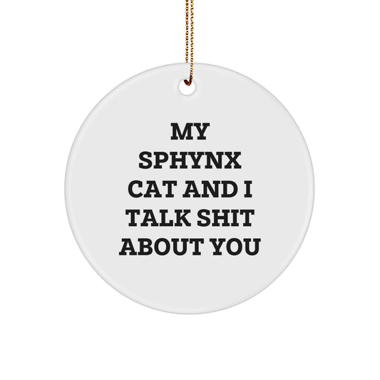 Funny Sphynx Cat Gifts for Men and Women, My Sphynx Cat And I Talk Shit About You, Christmas Unique Gifts from Friends, Family - Image 1