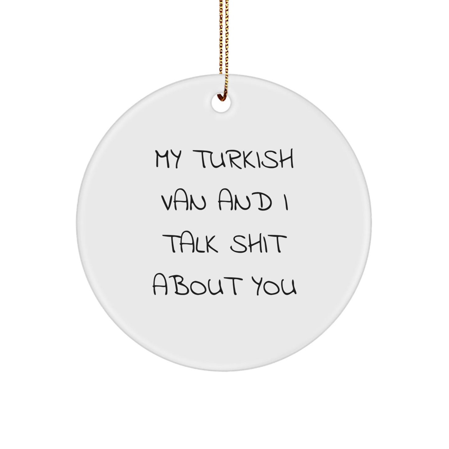 Funny Turkish Van Cat Circle Ornaments for Christmas Unique Gifts from Family Friends - Image 1