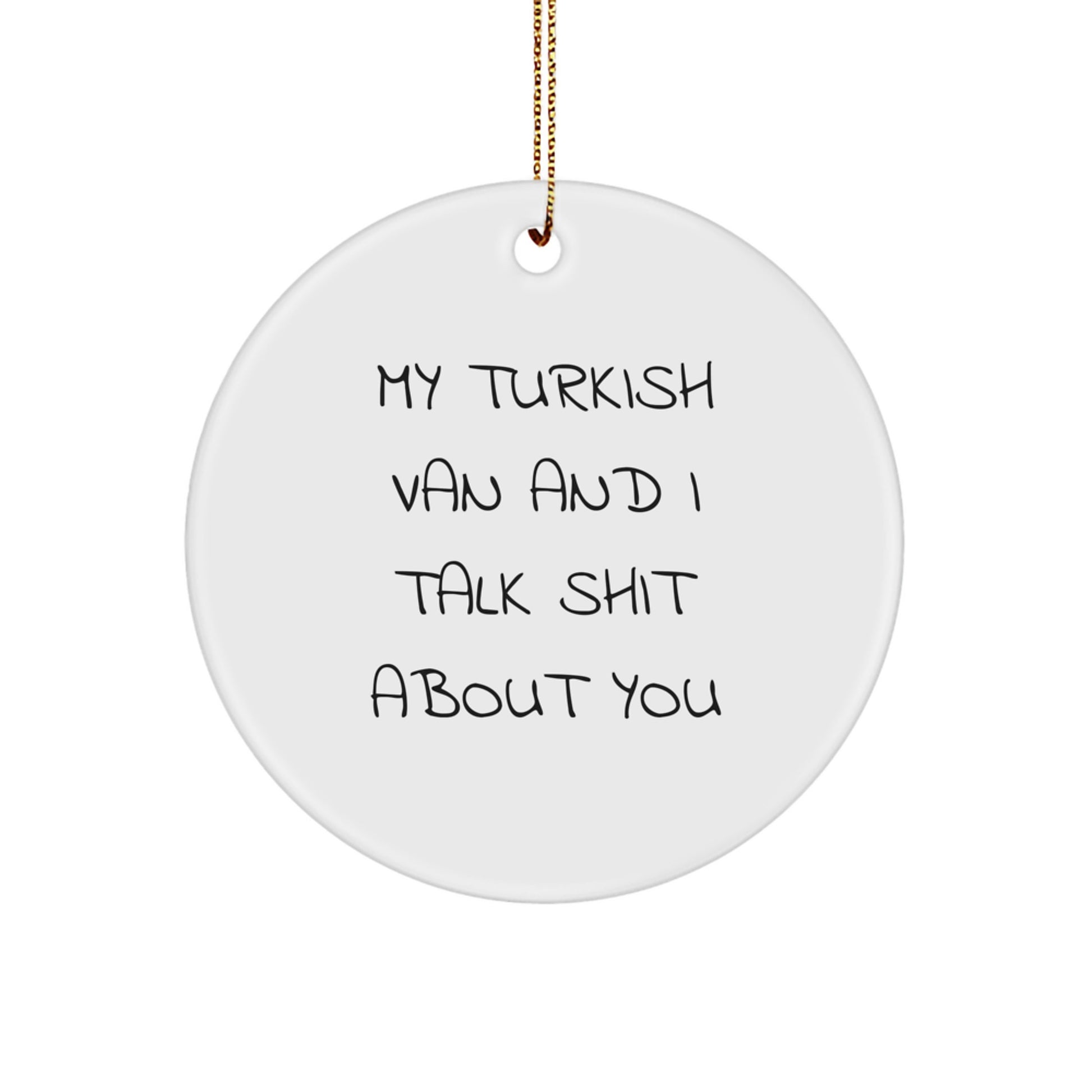 Funny Turkish Van Cat Circle Ornaments for Christmas Unique Gifts from Family Friends - Image 1