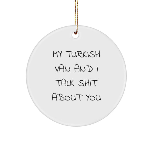 Funny Turkish Van Cat Circle Ornaments for Christmas Unique Gifts from Family Friends - Image 1