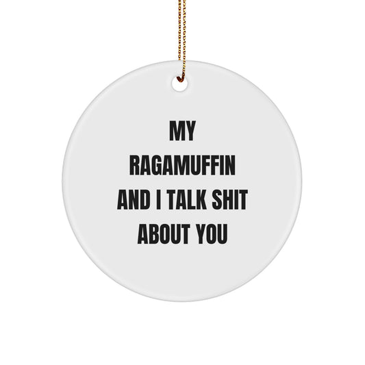 Funny Ragamuffin Cat Gifts for Christmas Unique Circle Ornament Friends, Gifts from Men, Women, Family to Ragamuffin Cat Lovers - Image 1