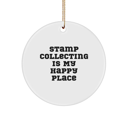 Fun Stamp Collecting Circle Ornament Gift from Friends for Women, Perfect for Christmas Unique Gifts - Image 1