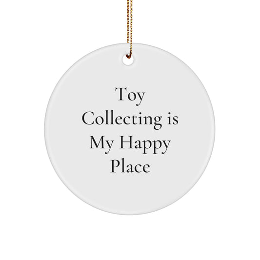 Funny Toy Collecting Circle Ornament Gifts from Men to Friends for Happy Place - White Circle Shaped, Christmas Unique Decorations - Image 1