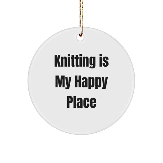 Knitting Gifts from Friends and Family, Inspirational Knitting Circle Ornament, Funny Knitting Quote, Christmas Unique Gifts for Knitting Lovers - Image 1