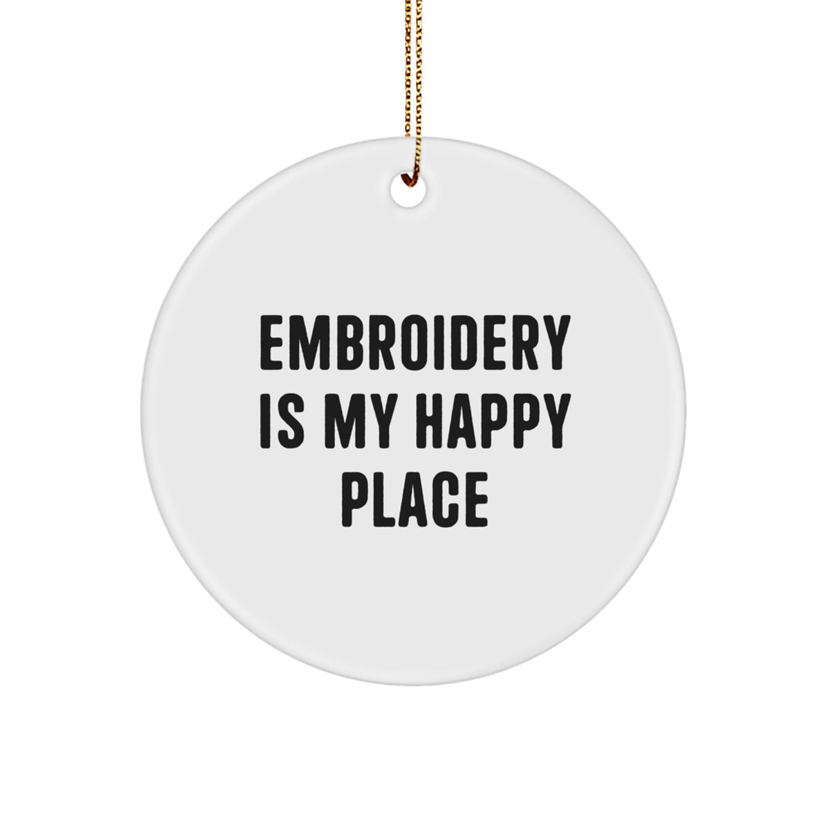 Embroidery Circle Ornament for Coworkers Idea Christmas Unique Gift - Image 1