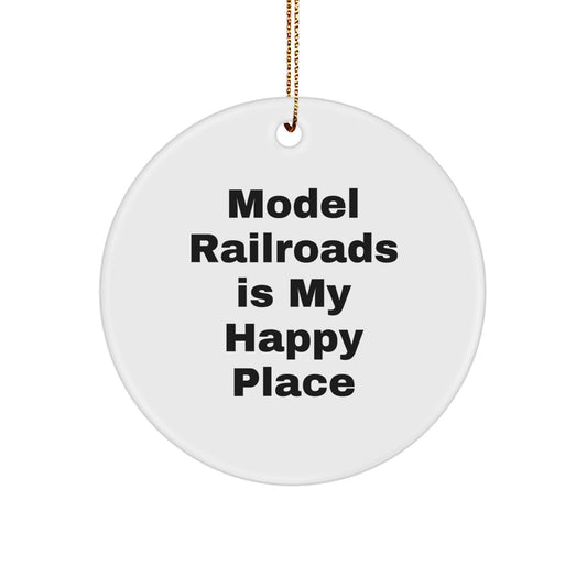 Funny Model Railroads Gifts from Friends for Christmas Unique Circle Ornaments - Image 1